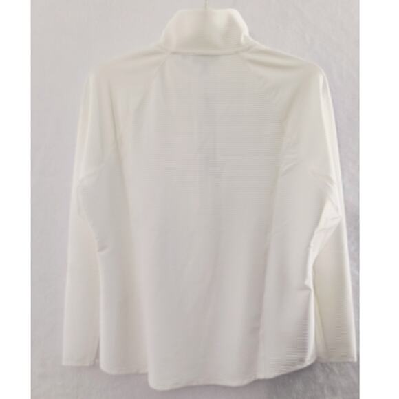 Chico's Activewear Top Qtr Zip Pullover Wmn's Sz M White Mesh Inset Long Sleeve - Picture 5 of 16